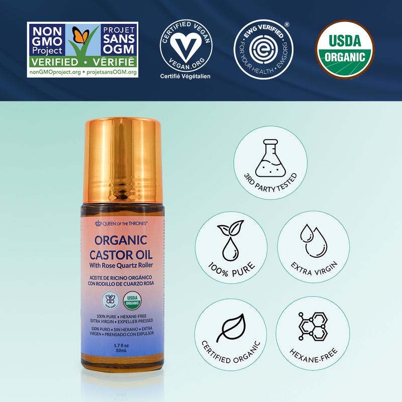 Castor Oil Rose Quartz Roll-On