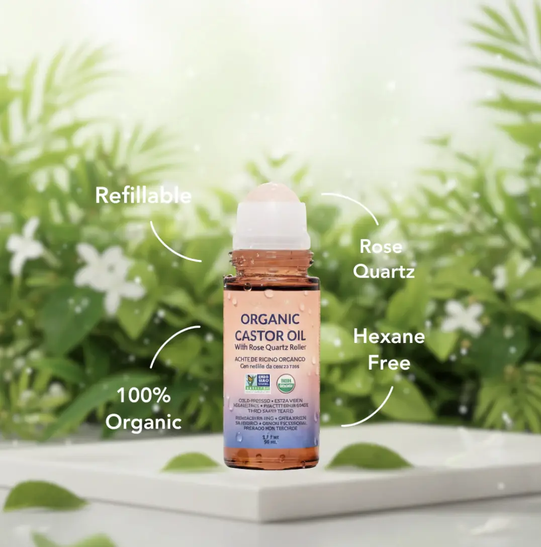 Castor Oil Rose Quartz Roll-On