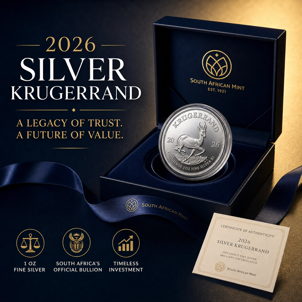 🔥LAST DAY SPECIAL SALE 78% OFF🔥2026 South Africa 1 oz Silver Krugerrand Coin
