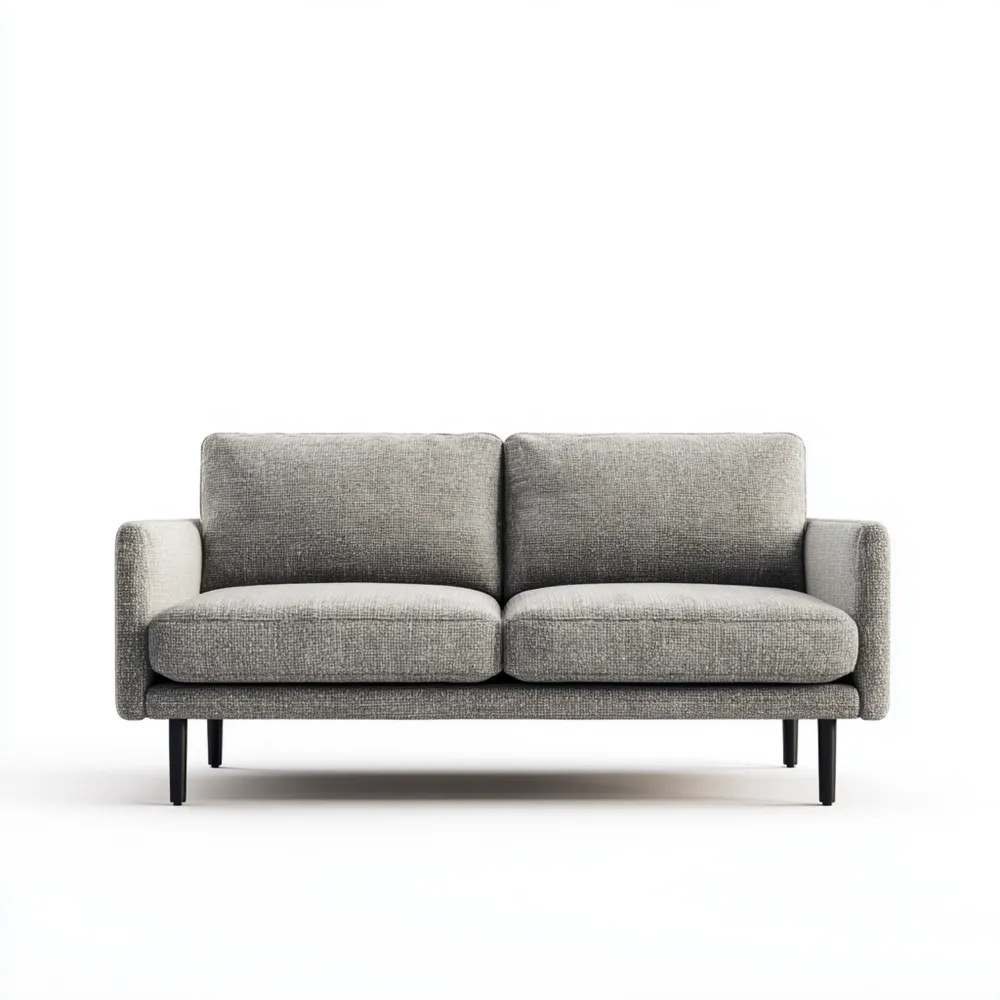 Divano due posti in tessuto 150x85x75 cm - Grigio chiaro-Nestimora