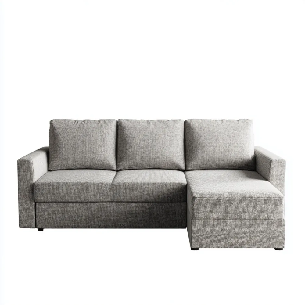 Ecksofa Stoff 250x160x90 cm - Hellgrau - Modernes Design-Dwellinora