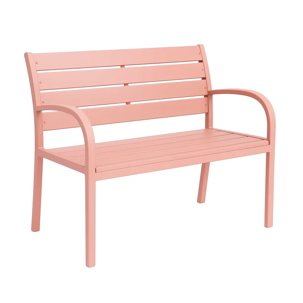 Banc en métal rose 112x59x79 cm-cozyflairz