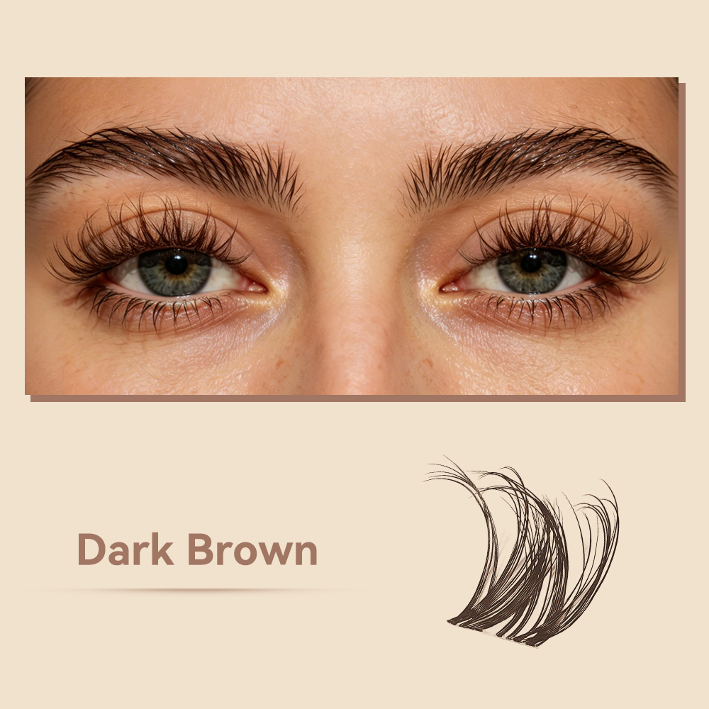 MAXCOMFI Breeze | ZEROFEEL™ Dark Brown Invisible Cluster Lash Kit