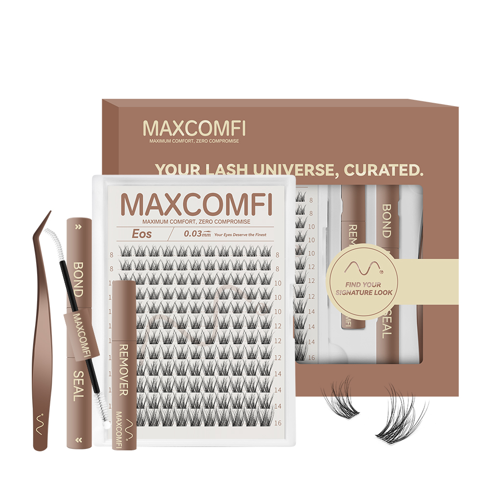 MAXCOMFI Eos | ZEROFEEL™ Natural Seamless Cluster Lash Kit-Maxcomfi