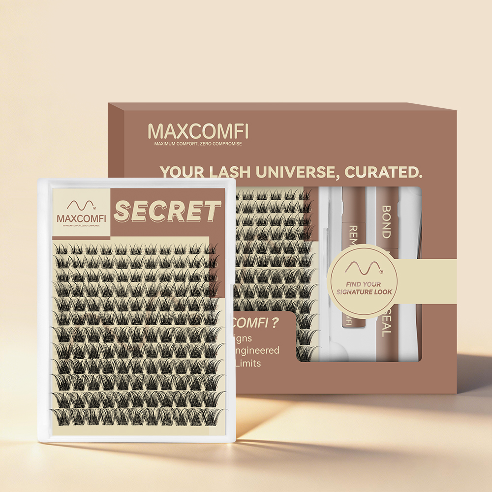 MAXCOMFI Secret | ZEROFEEL™ Featherlight Volume Cluster Lash Kit