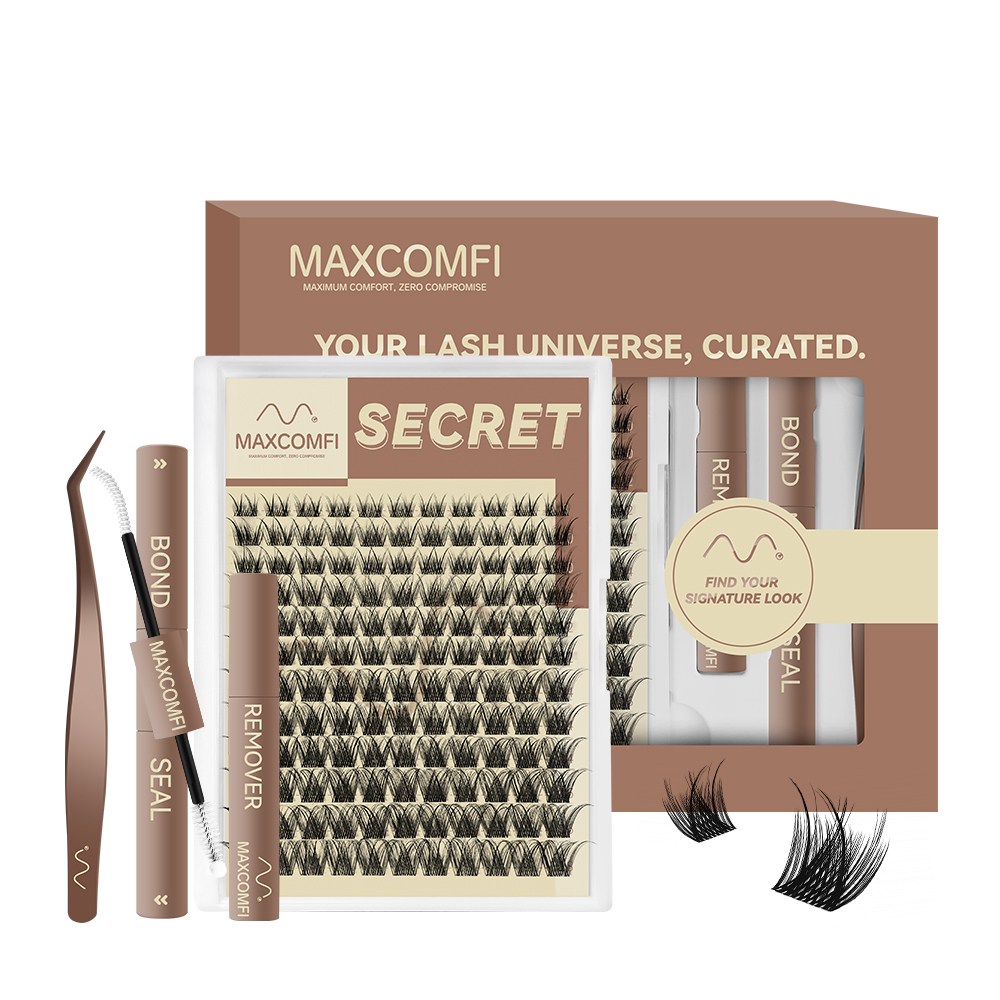 MAXCOMFI Secret | ZEROFEEL™ Featherlight Volume Cluster Lash Kit-Maxcomfi