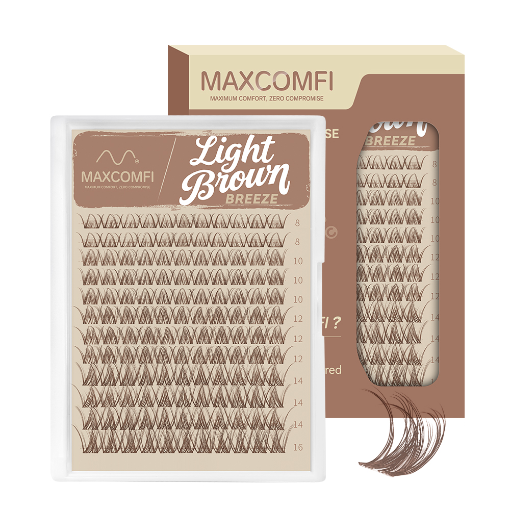 MAXCOMFI Breeze | ZEROFEEL™ Light Brown Invisible Cluster Lash Only-Maxcomfi
