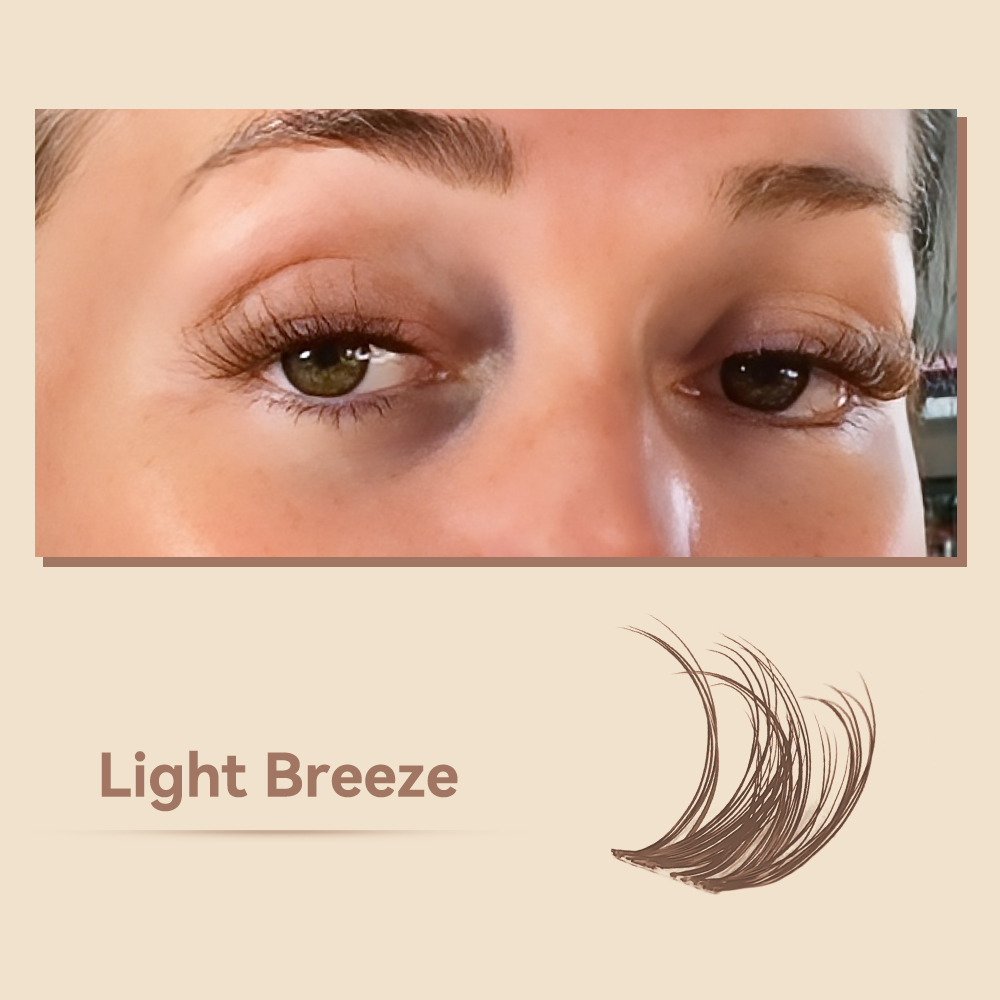 MAXCOMFI Breeze | ZEROFEEL™ Light Brown Invisible Cluster Lash Kit