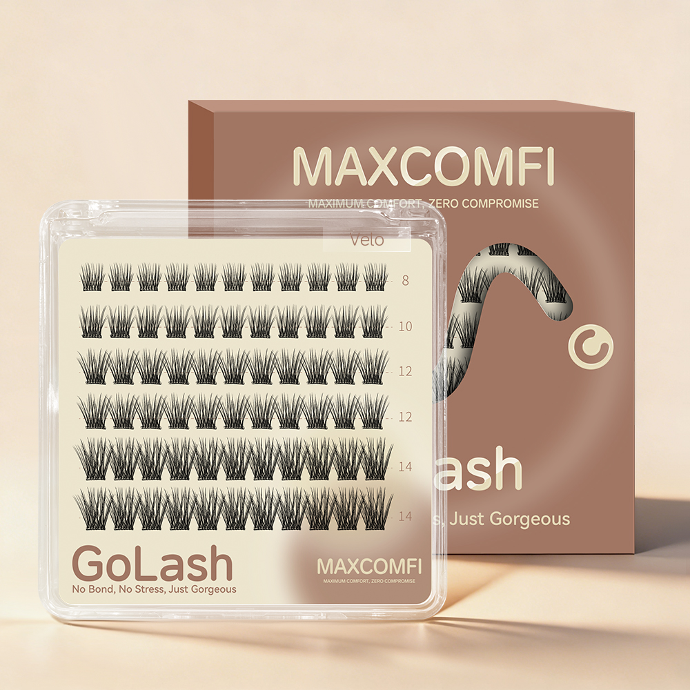 MAXCOMFI Velo | GOLASH™ Press-On Featherlight Cluster Lash Only