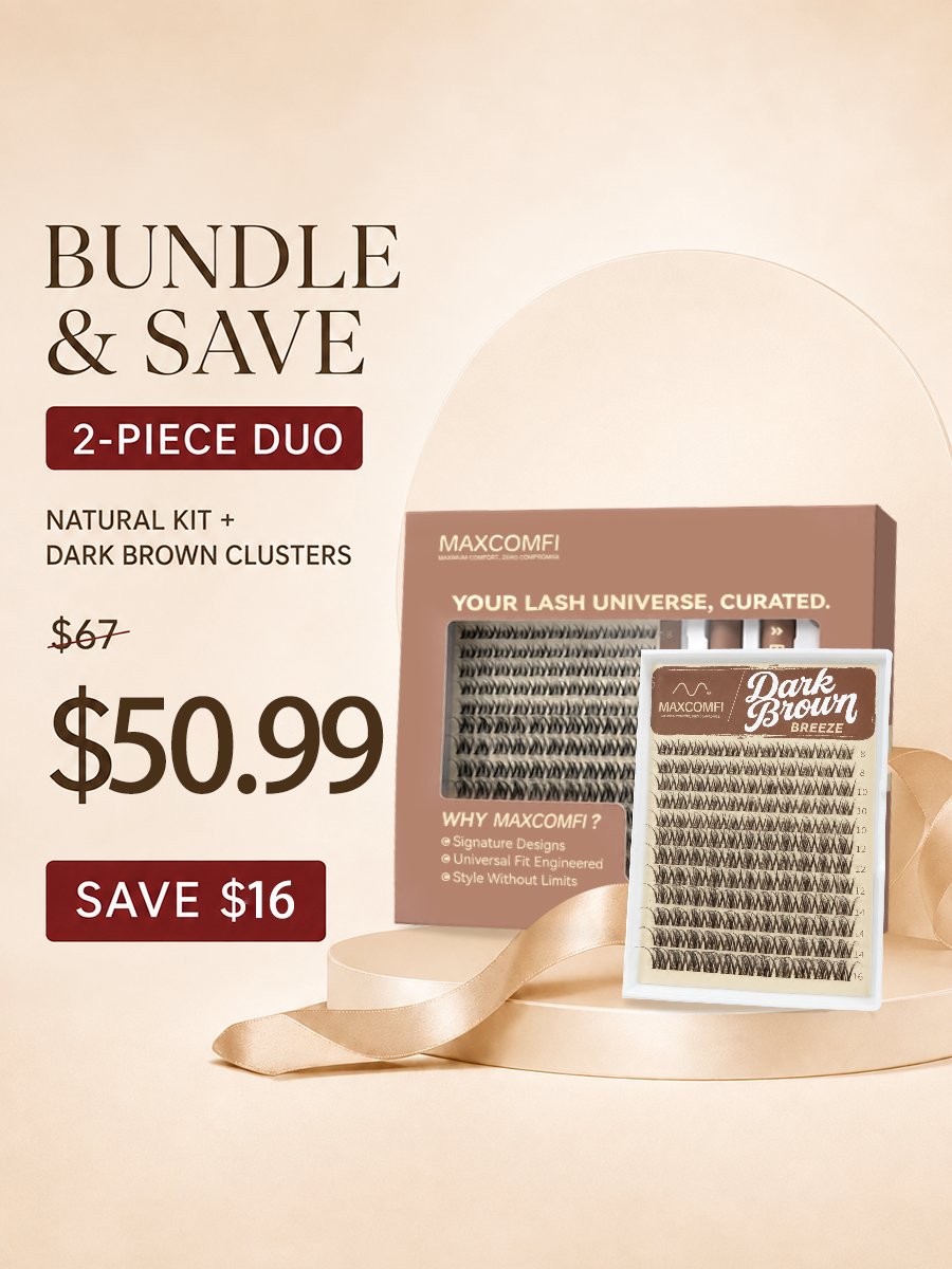 Maxcomfi Natural & Dark Brown Cluster Lash Bundle