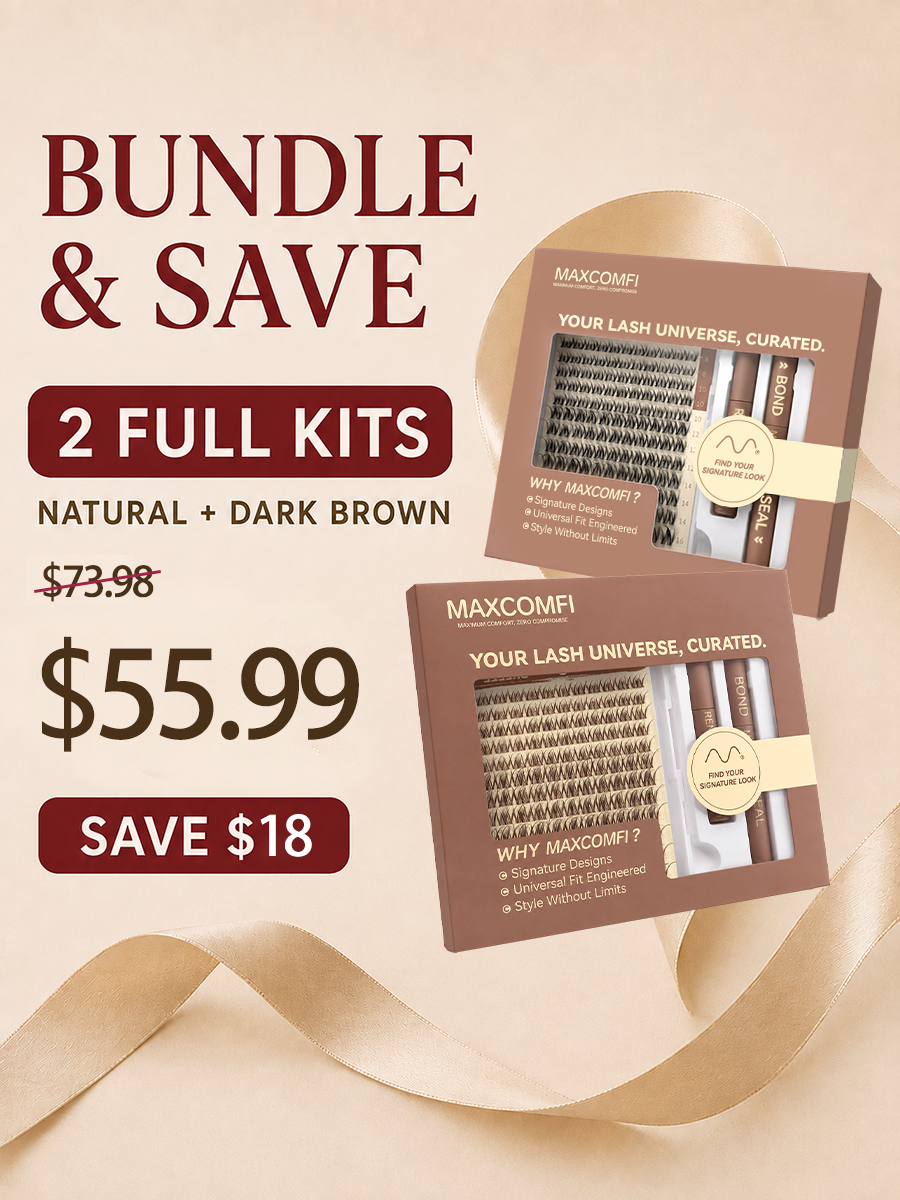 Maxcomfi Natural & Dark Brown DIY Lash Kit Duo | 2 Full Kits Bundle
