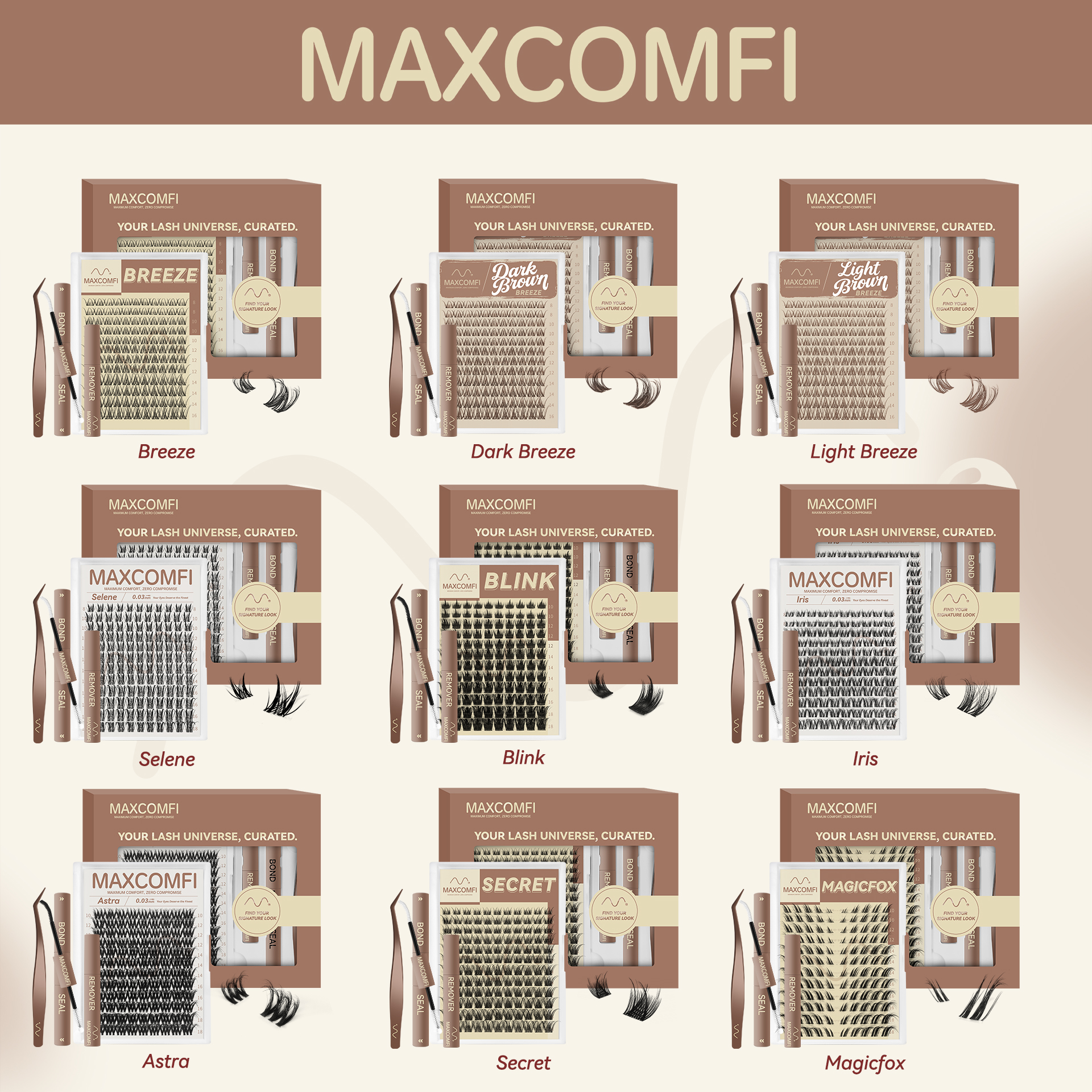 Maxcomfi Lash Clusters Customized Lash Kit
