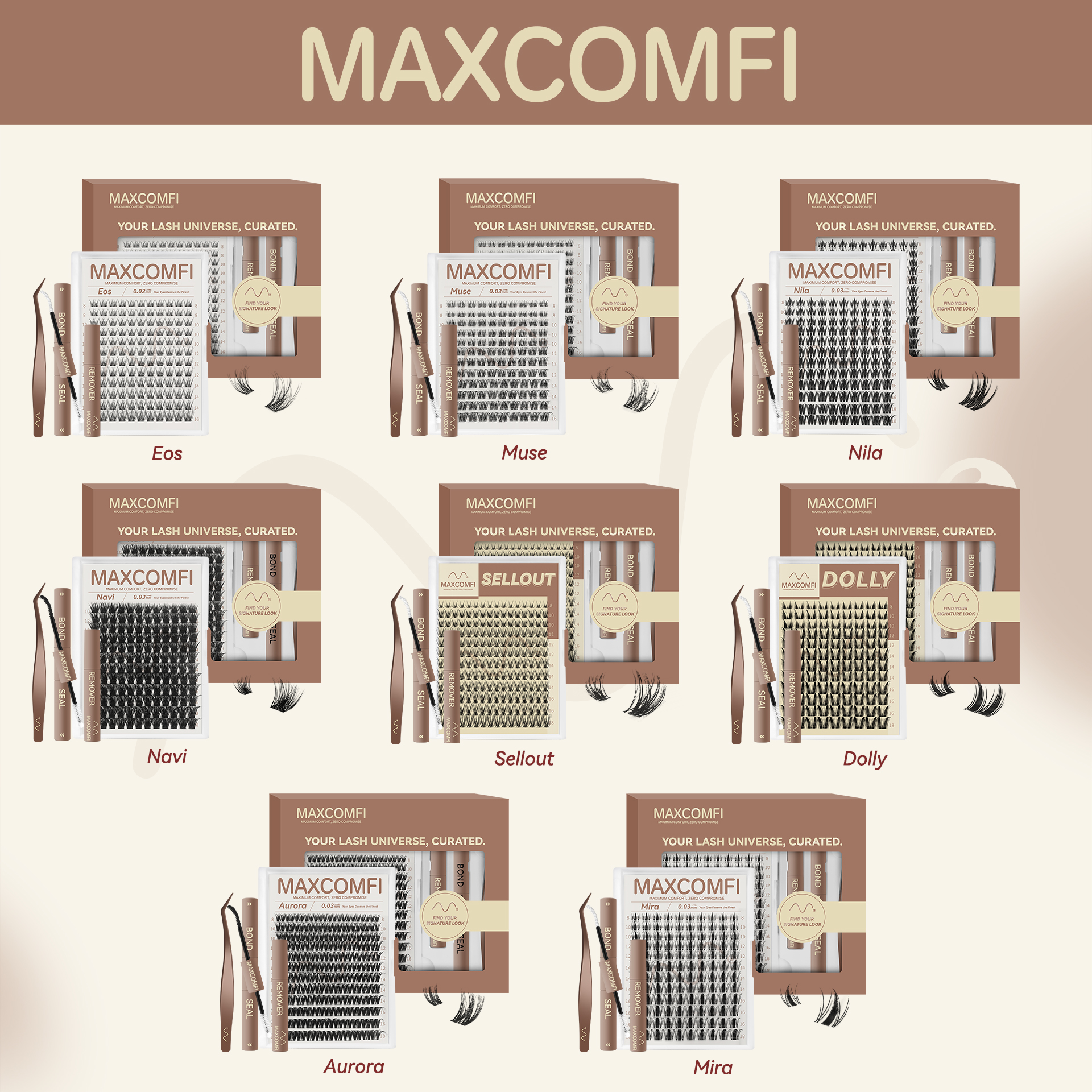 Maxcomfi Lash Clusters Customized Lash Kit