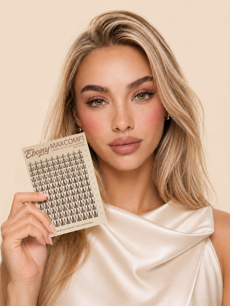 MAXCOMFI Ebony Natural Wispy Lash Cluster Kit