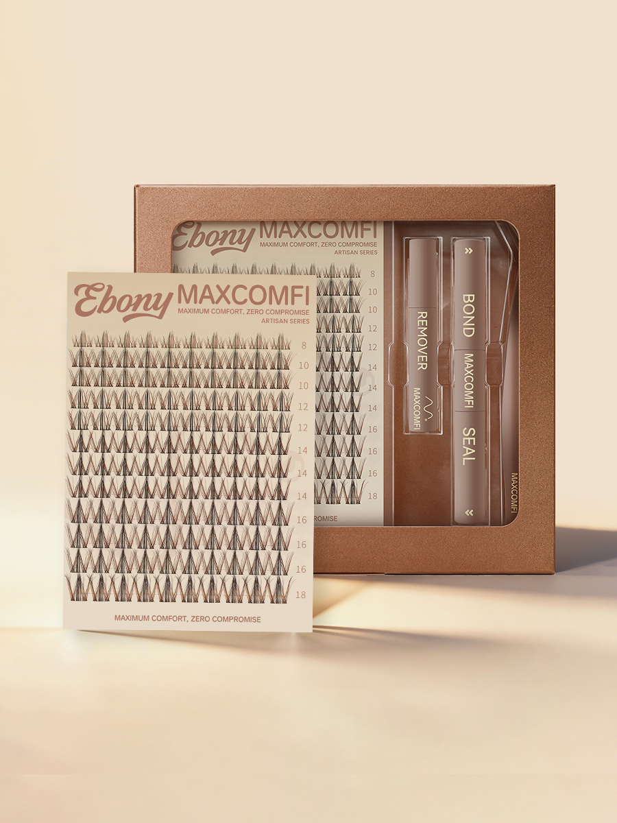 MAXCOMFI Ebony Natural Wispy Lash Cluster Kit
