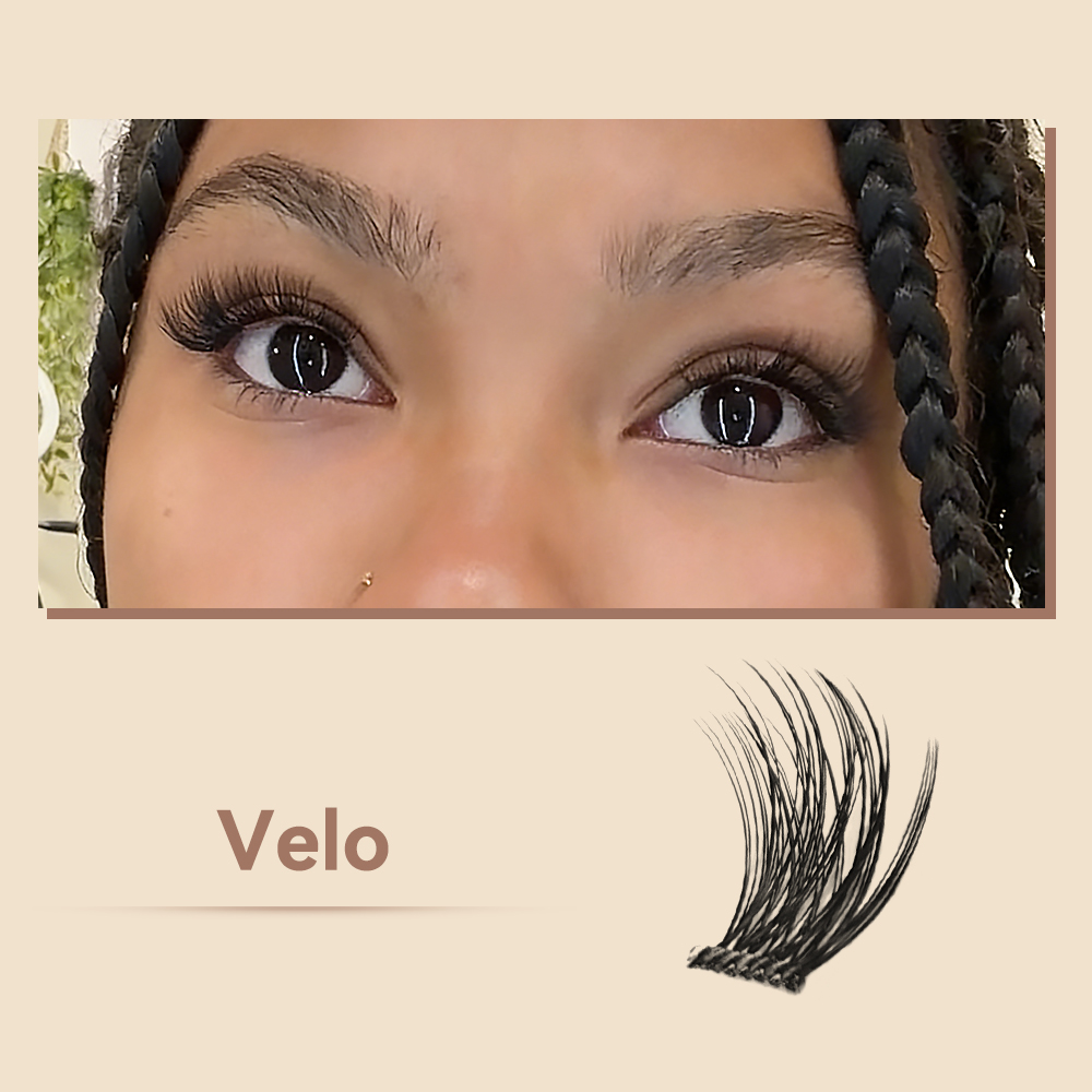 MAXCOMFI Velo | GOLASH™ Press-On Featherlight Cluster Lash Only