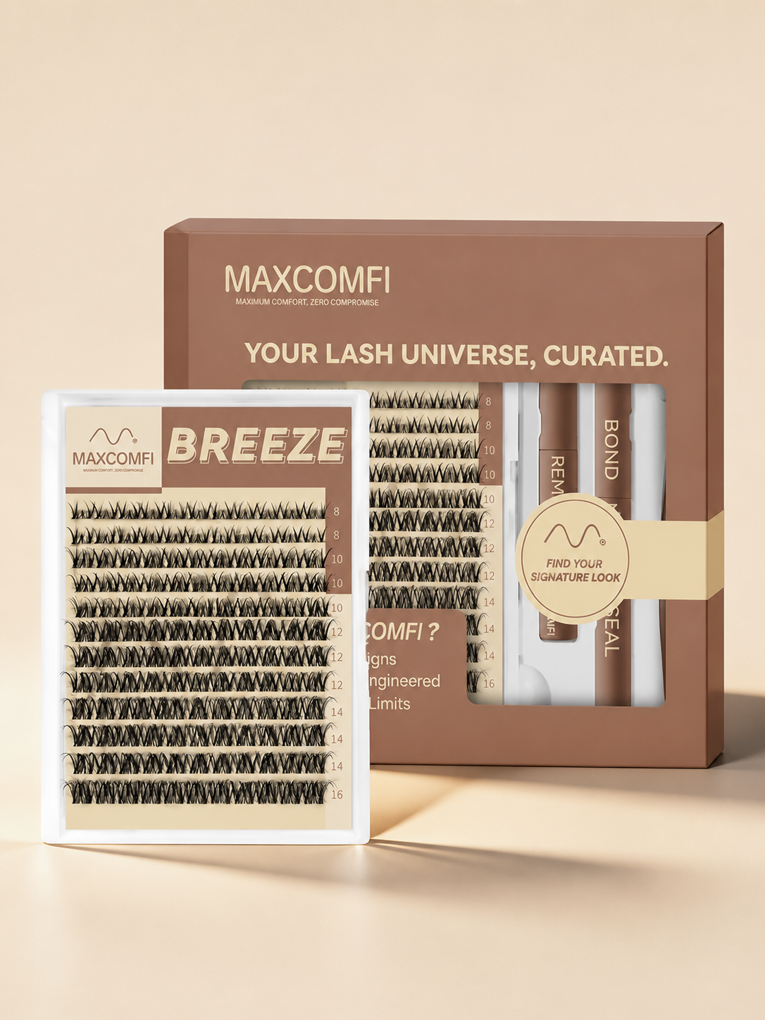 MAXCOMFI Breeze | ZEROFEEL™ Wispy Invisible Cluster Lash Kit