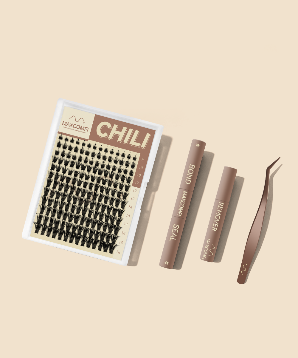 MAXCOMFI Chili Bold Hybrid Volume Lash Cluster Kit