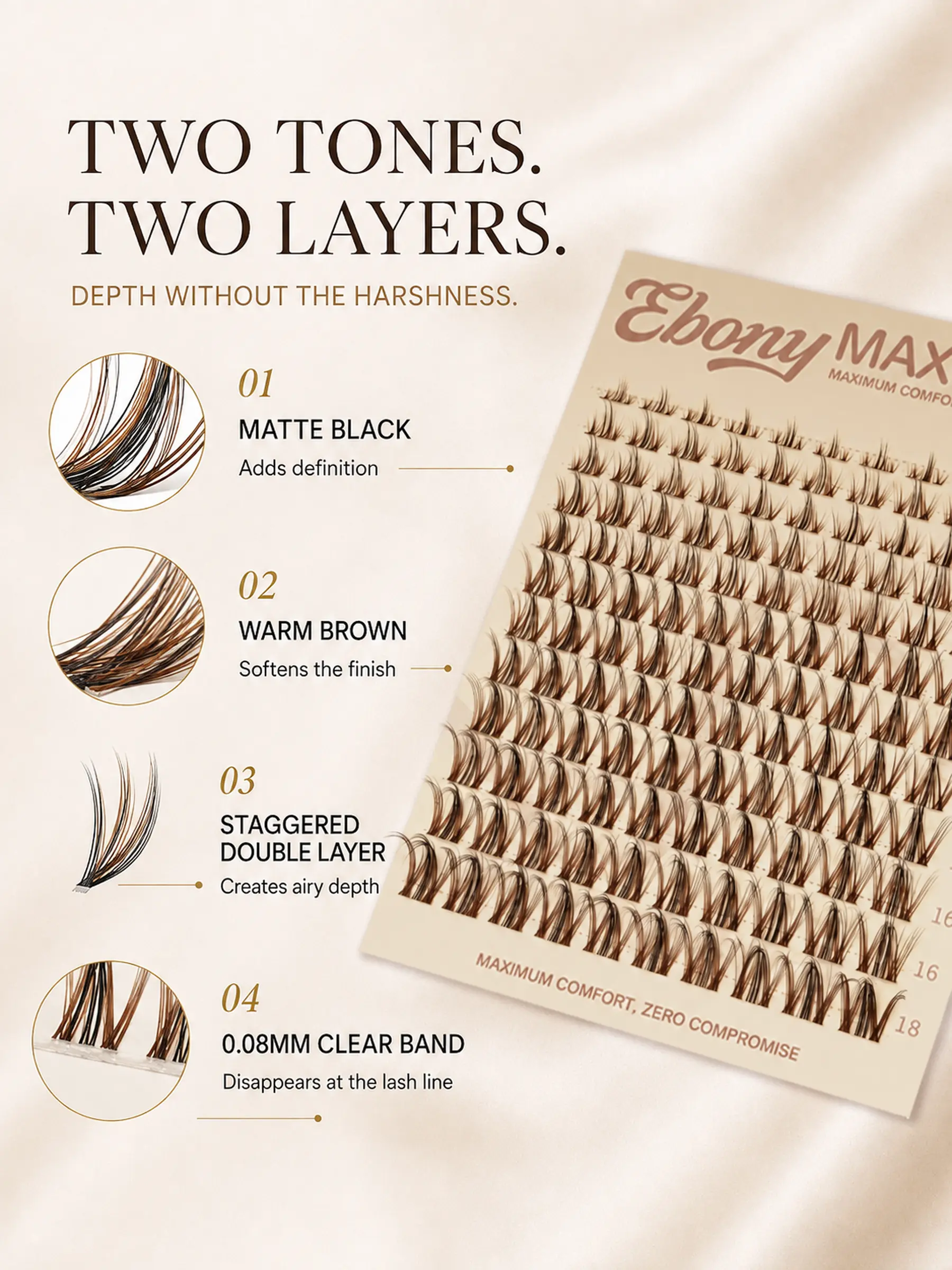 Ebony Layered Black & Brown Lash Cluster Kit