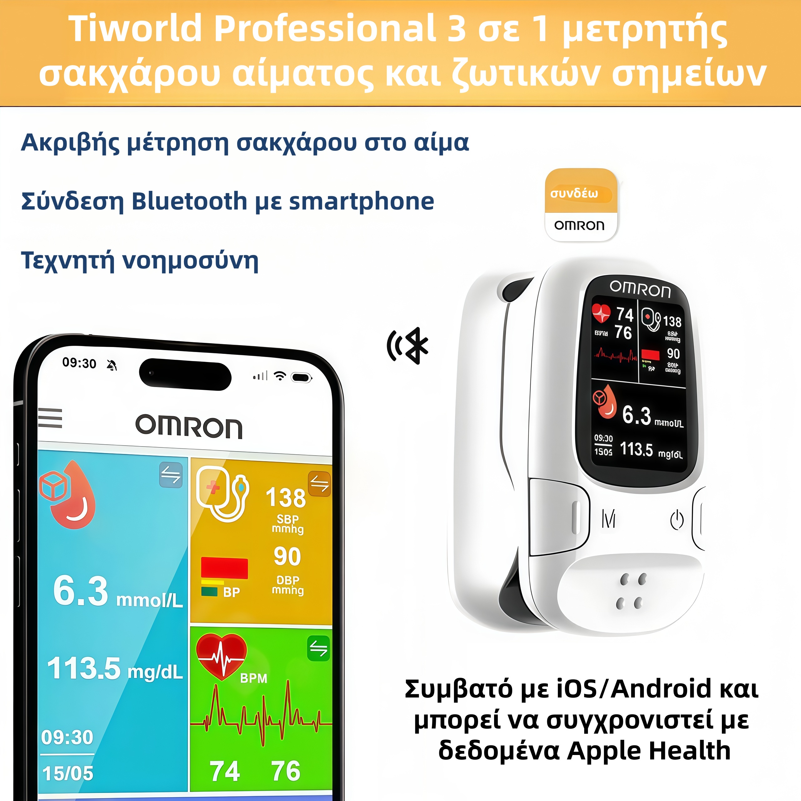 Η Omron™ παρουσιάζει τον νέο μη επεμβατικό έξυπνο μετρητή γλυκόζης αίματος 🔥Κατασκευασμένο στις ΗΠΑ🔥