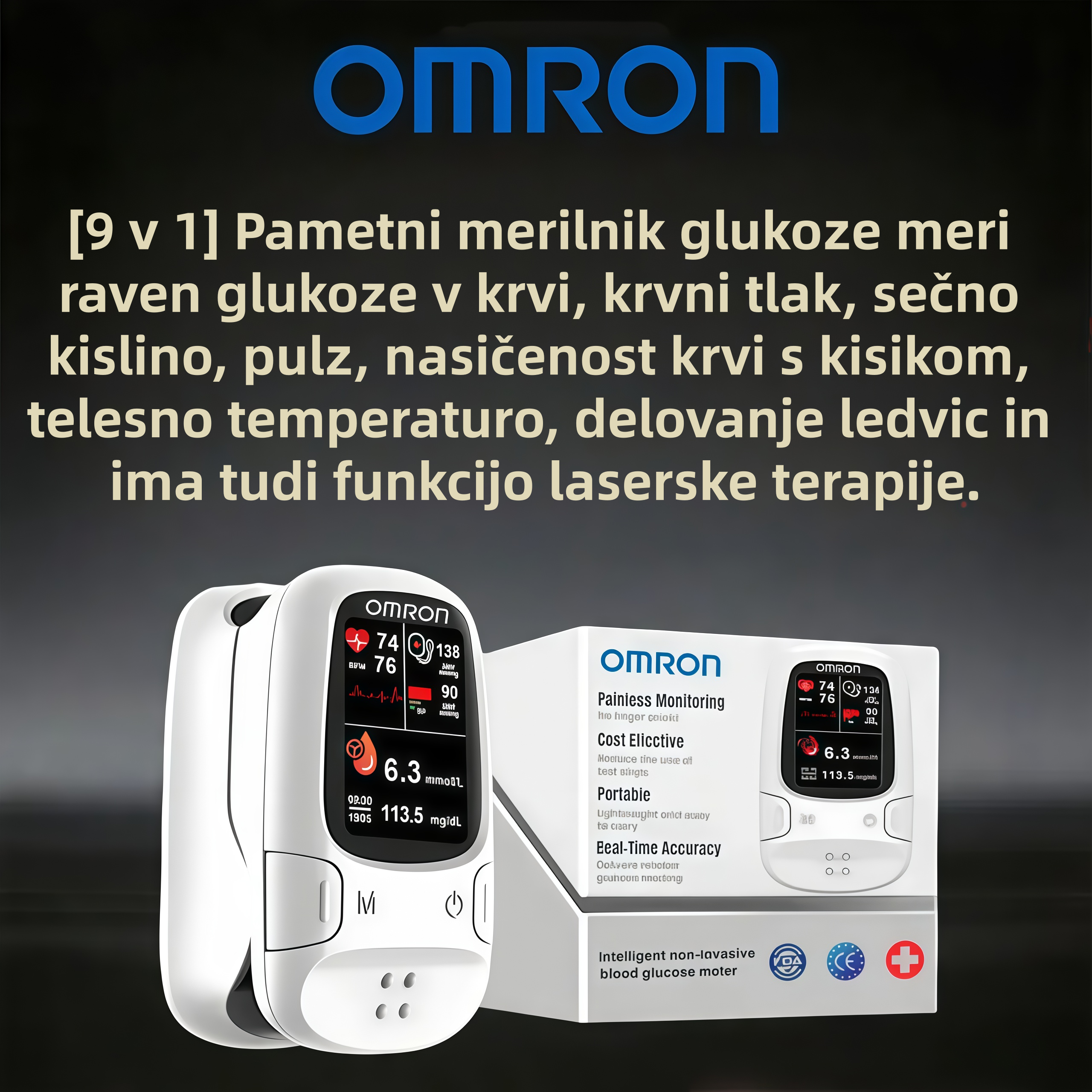 🔥 Omron™ predstavlja novo lansiran neinvazivni pametni merilnik glukoze v krvi 🔥 🔥 Izdelano v ZDA 🔥