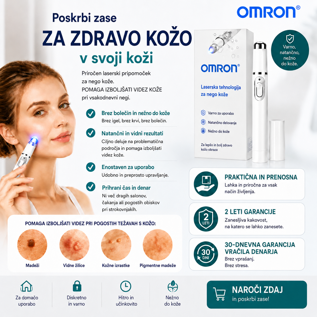 Omron™ többfunkciós anyajegyeltávolító toll az egész testre – a legújabb 2026-os modell. Fájdalommentes, nem invazív megoldás a bőrápoláshoz. Lehetővé teszi az anyajegyek gyors eltávolítását otthona kényelméből, hegesedés nélkül. Az USA-ban készült.