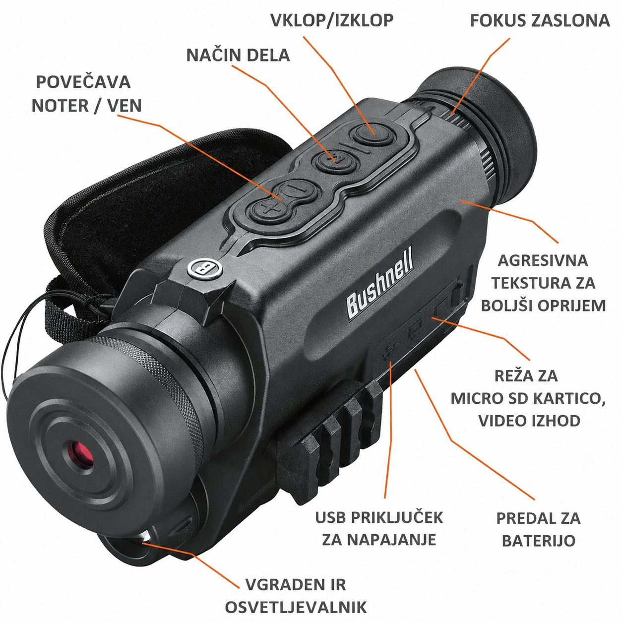 【Posebna ponudba】 Digitalni nočni monokular Bushnell EX650 Equinox X650, 5 x 32 mm