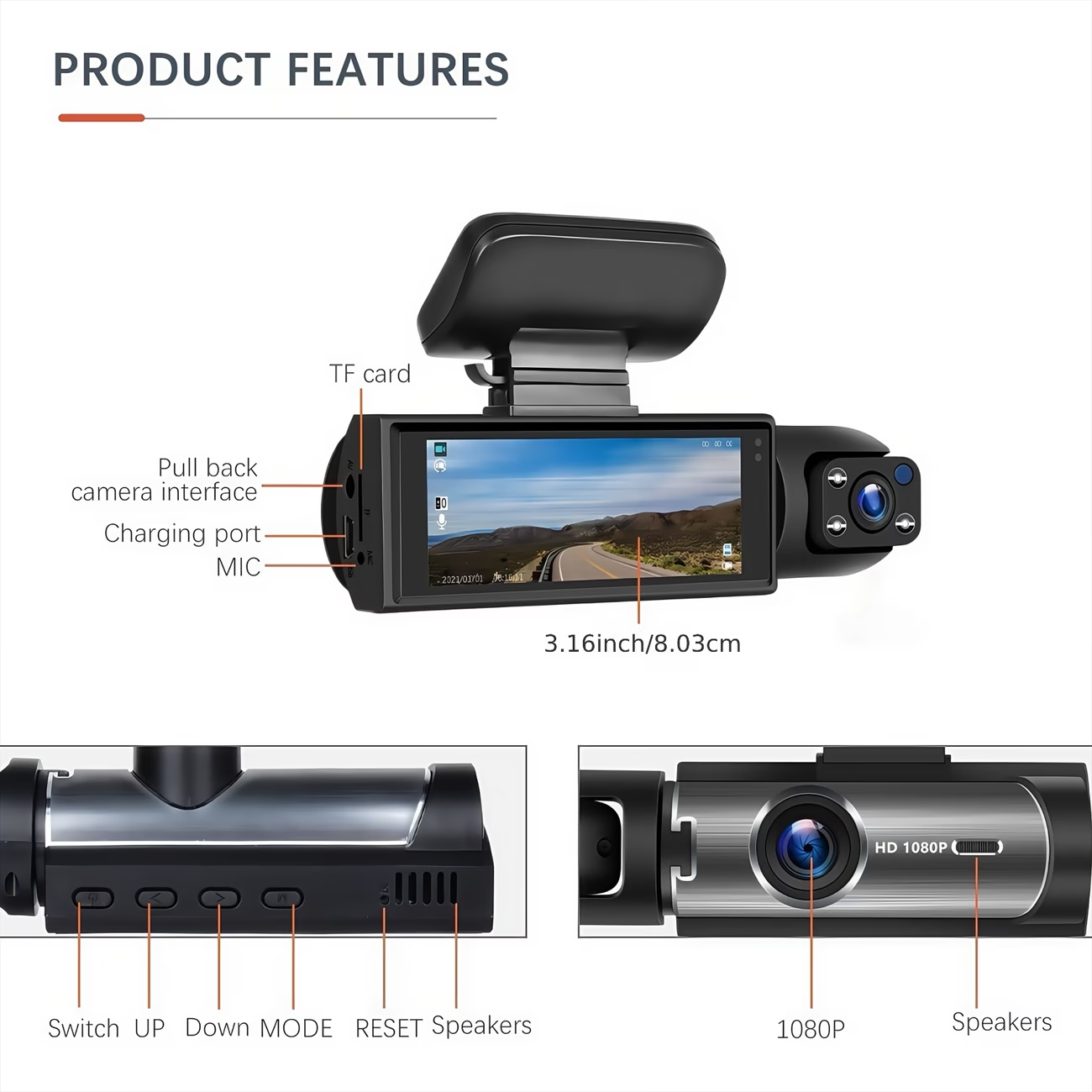 Mini Dash Cam Compatta con Telecamera Singola o Doppia