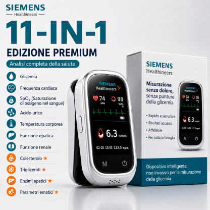 🩸 Misuratore di glicemia senza ago Siemens™ 11 in 1 Senza punture • Senza strisce reattive • Risultati in soli 5 secondi