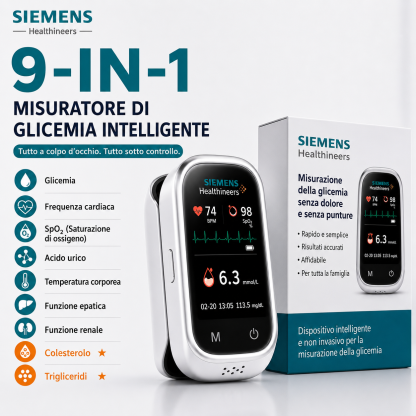 🩸 Misuratore di glicemia senza ago Siemens™ 11 in 1 Senza punture • Senza strisce reattive • Risultati in soli 5 secondi