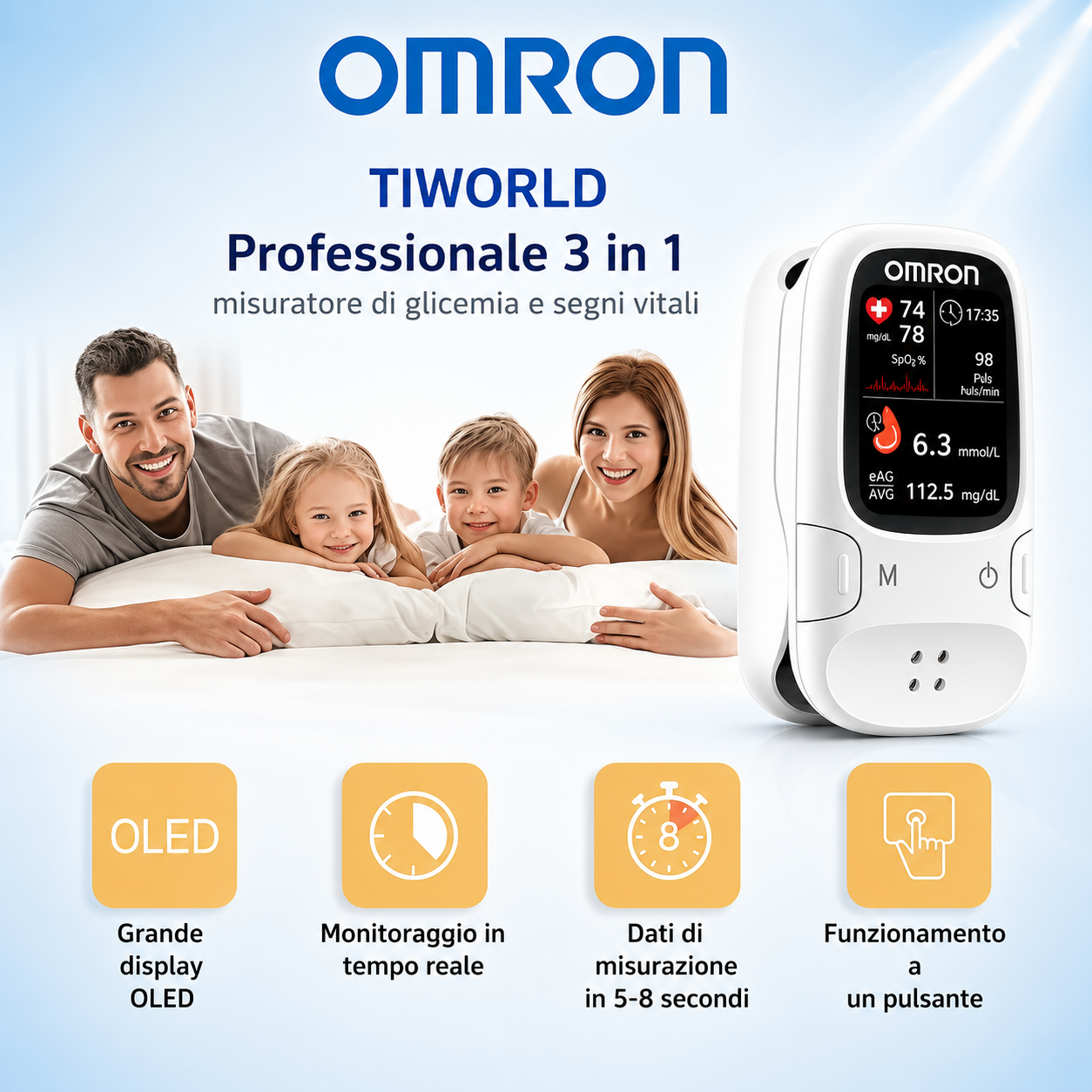 ✨ Omron™ Nuovo misuratore intelligente di glicemia non invasivo｜Senza punture, monitoraggio della glicemia con facilità