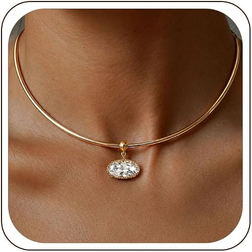 Collana di moda TLY per donna placcata oro 18K anti-sbiadimento, collana con ciondolo in zirconia cubica a catena spessa, impermeabile, delicata e graziosa, stile minimalista, indossabile sovrapposta, gioiello regalo femminile