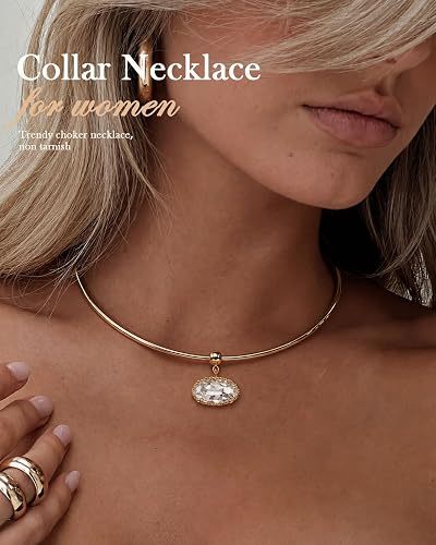 Collana di moda TLY per donna placcata oro 18K anti-sbiadimento, collana con ciondolo in zirconia cubica a catena spessa, impermeabile, delicata e graziosa, stile minimalista, indossabile sovrapposta, gioiello regalo femminile