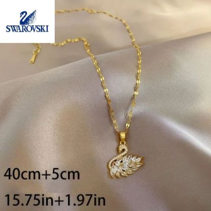 🎁 Žhavý novoroční výprodej 2024 50% sleva na všechny produkty!🎁✨💎Náhrdelník s labutí Swarovski z 18K zlata