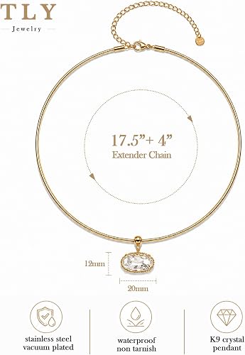 Collana di moda TLY per donna placcata oro 18K anti-sbiadimento, collana con ciondolo in zirconia cubica a catena spessa, impermeabile, delicata e graziosa, stile minimalista, indossabile sovrapposta, gioiello regalo femminile