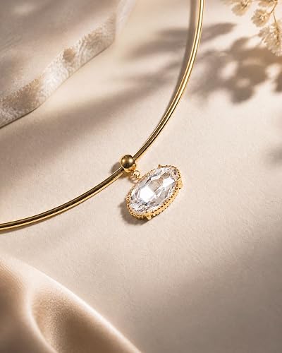 Collana di moda TLY per donna placcata oro 18K anti-sbiadimento, collana con ciondolo in zirconia cubica a catena spessa, impermeabile, delicata e graziosa, stile minimalista, indossabile sovrapposta, gioiello regalo femminile
