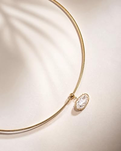 Collana di moda TLY per donna placcata oro 18K anti-sbiadimento, collana con ciondolo in zirconia cubica a catena spessa, impermeabile, delicata e graziosa, stile minimalista, indossabile sovrapposta, gioiello regalo femminile