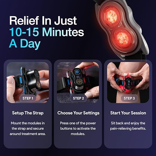 Kineon Move+ Red Light Therapy Wrap – Terapia a Luce Rossa LED per il Recupero Muscolare Mirato, Infiammazione, Salute delle Articolazioni e Mobilità – Terapia a Luce Infrarossa Portatile e Senza Mani per il Corpo