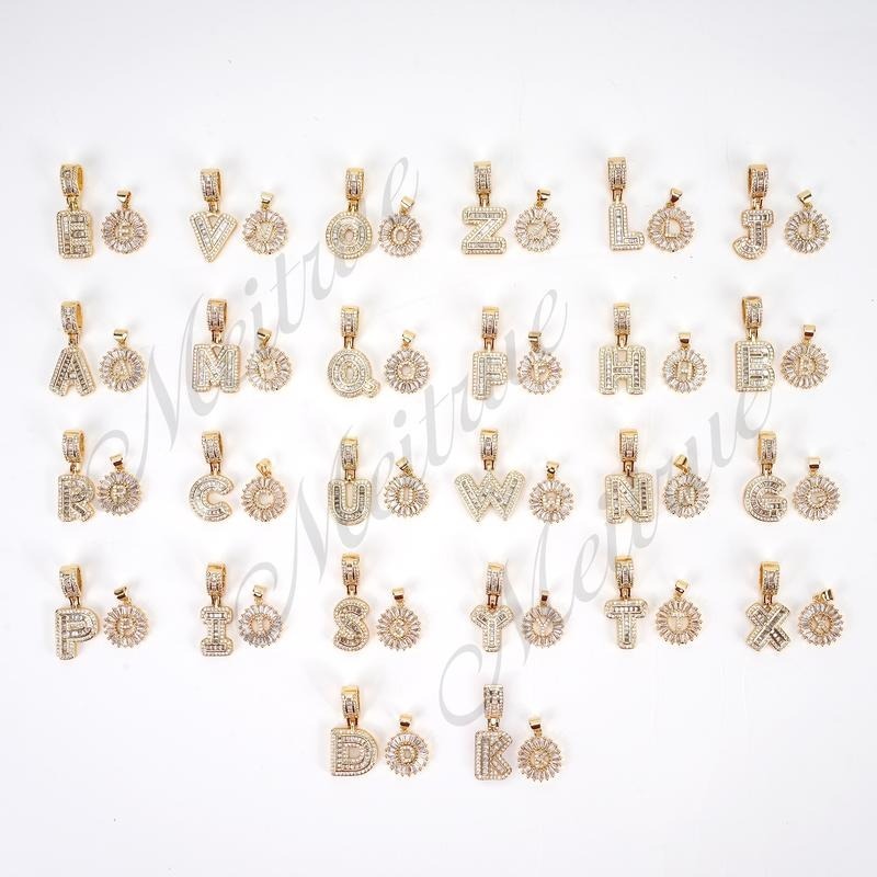 Personalizowany naszyjnik z literą – 26 wybór inicjałów z kamieniami Zircon