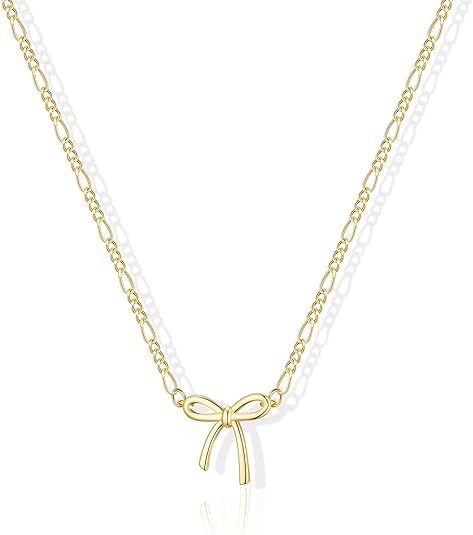 Collana dorata per donna placcata oro 14K, catenina delicata con ciondolo: cuore gonfio, corno italiano, sole luminoso, bussola, goccia di zircone, fiocco, gioiello di moda regalo di tendenza