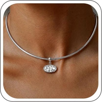 Collana di moda TLY per donna placcata oro 18K anti-sbiadimento, collana con ciondolo in zirconia cubica a catena spessa, impermeabile, delicata e graziosa, stile minimalista, indossabile sovrapposta, gioiello regalo femminile