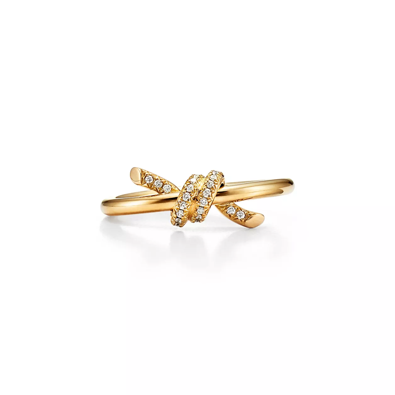 Anello Tiffany Knot in platino con diamanti