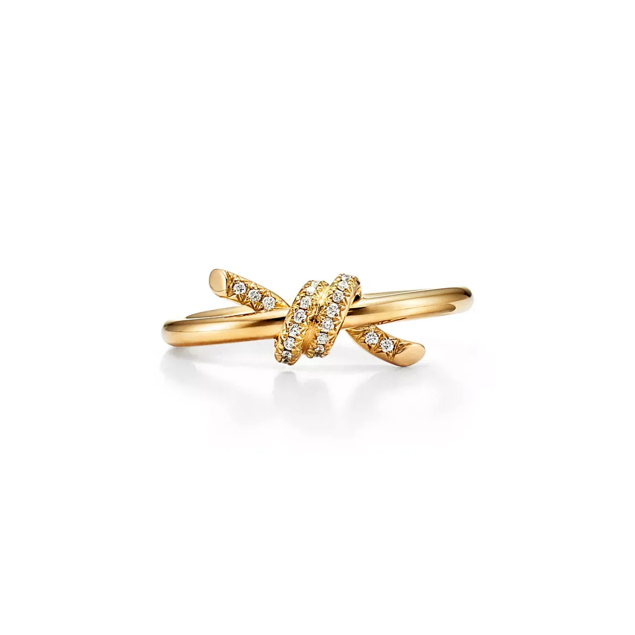 Anello Tiffany Knot in platino con diamanti
