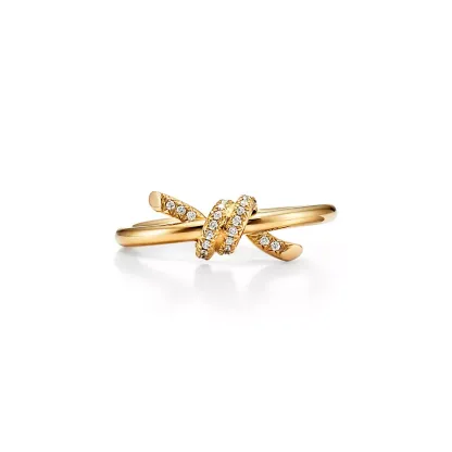 Anello Tiffany Knot in platino con diamanti