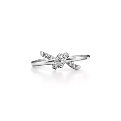 Anello Tiffany Knot in platino con diamanti