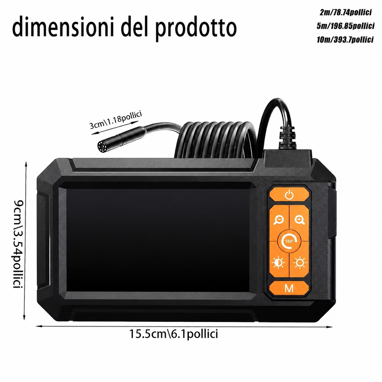 意大利语翻译：  **Endoscopio Industriale P410 HD 1080p**, dotato di telecamera IP67 con illuminazione, per ispezione di tubazioni e manutenzione automobilistica, regalo per uomo | Strumento di controllo