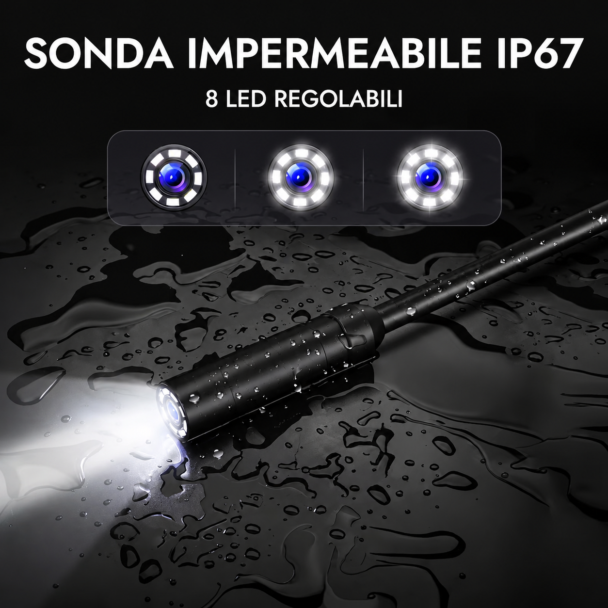 意大利语翻译：  **Endoscopio Industriale P410 HD 1080p**, dotato di telecamera IP67 con illuminazione, per ispezione di tubazioni e manutenzione automobilistica, regalo per uomo | Strumento di controllo