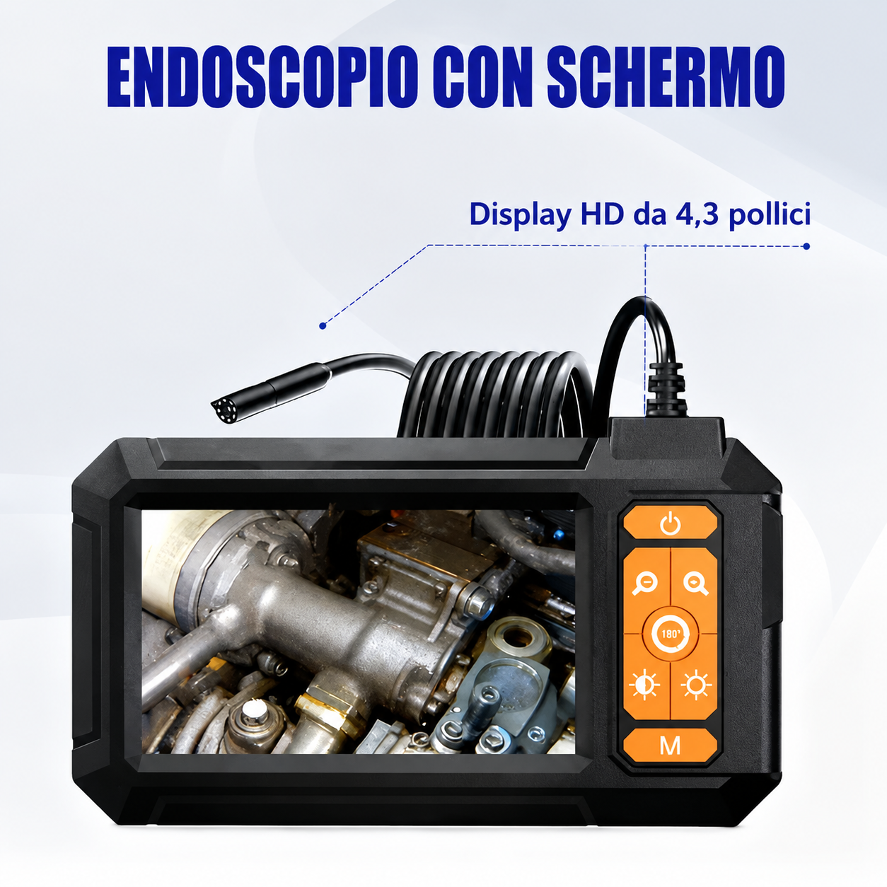 意大利语翻译：  **Endoscopio Industriale P410 HD 1080p**, dotato di telecamera IP67 con illuminazione, per ispezione di tubazioni e manutenzione automobilistica, regalo per uomo | Strumento di controllo
