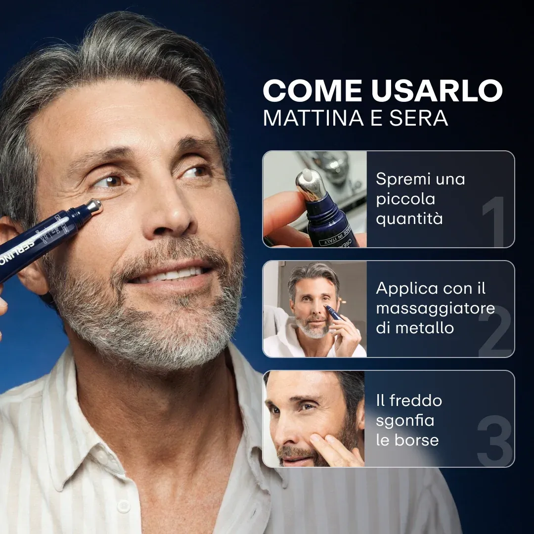 "Lo uso da 2 settimane, un collega mi ha chiesto se sono stato in vacanza... finalmente addio borse e occhiaie!!"