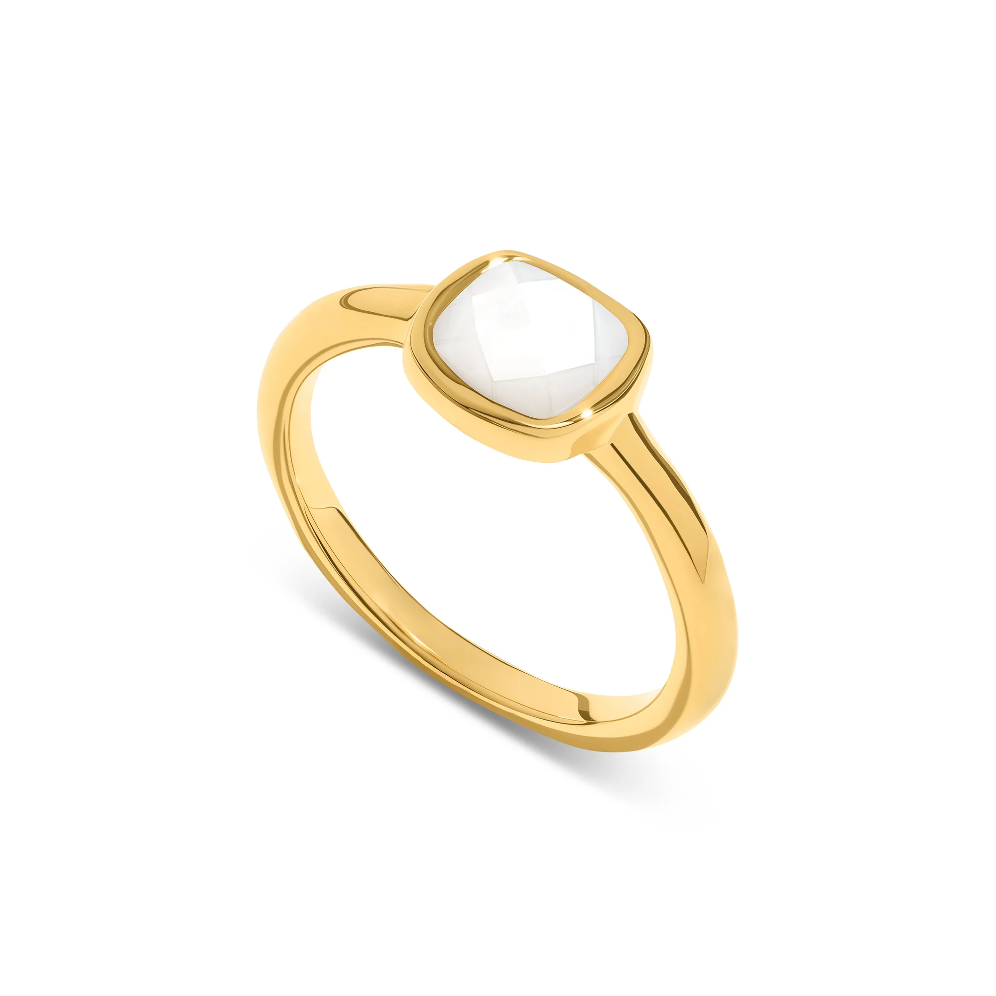 Anello con madreperla forma cuscino (Oro)